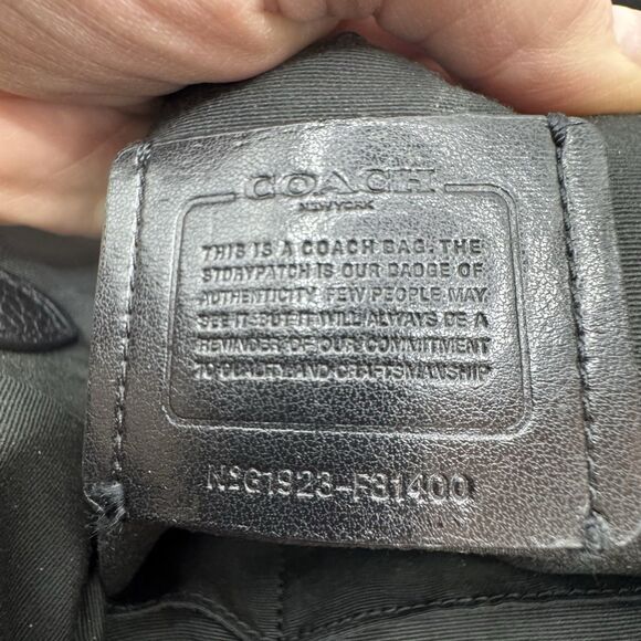 Coach Elle Black Pebble Leather Hobo Bag Large Carriage Shoulder Purse F31400 - Picture 15 of 16